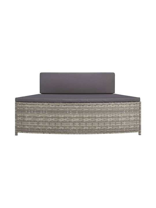 Bancă Exterior Rattan cu Perne 73x45x30cm