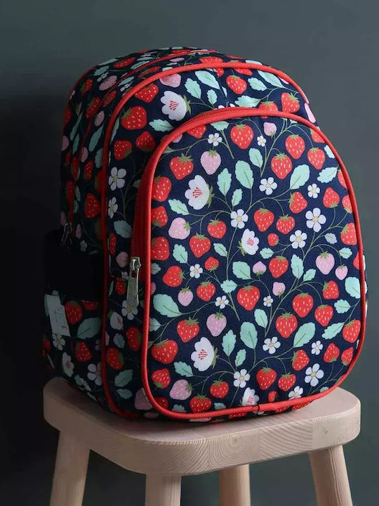 A Little Lovely Company Schulranzen Rucksack Kindergarten Rot mit Flaschenhalter