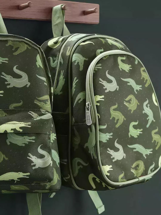 A Little Lovely Company Schulranzen Rucksack Kindergarten Khaki mit Flaschenhalter