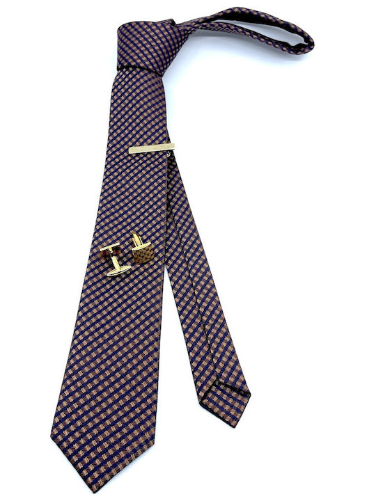 Legend Accessories Herren Krawatten Set Gedruckt in Braun Farbe