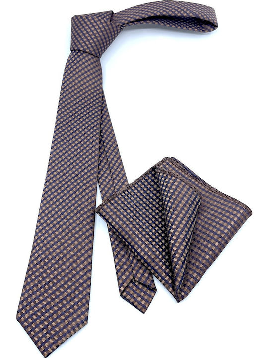 Legend Accessories Herren Krawatten Set Gedruckt in Braun Farbe