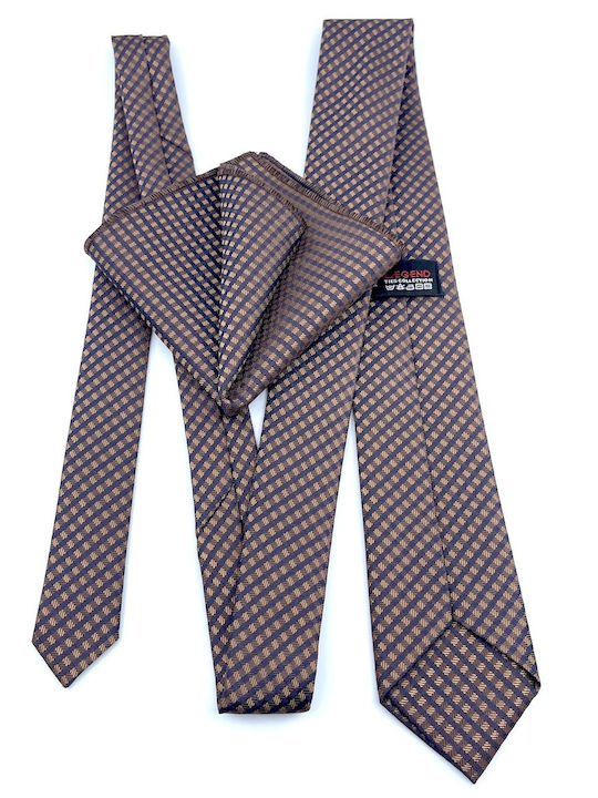 Legend Accessories Herren Krawatten Set Gedruckt in Braun Farbe