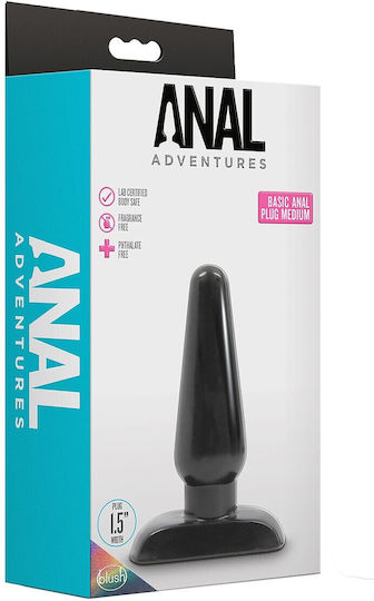Blush Adventures Basic Anal Plug Πρωκτική Σφήνα Medium Black