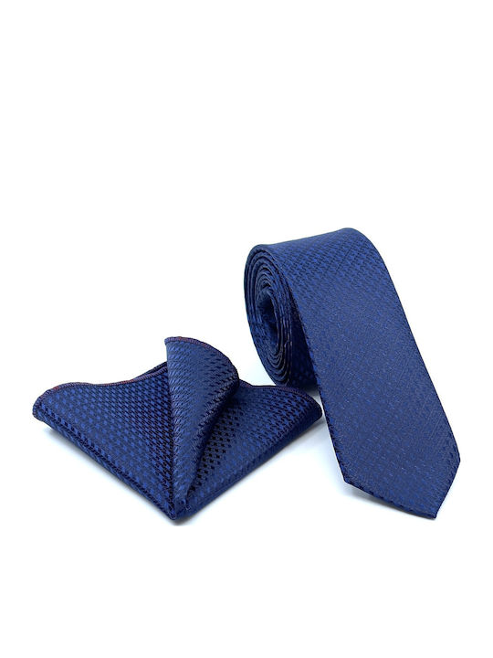 Legend Accessories Herren Krawatten Set Monochrom in Blau Farbe