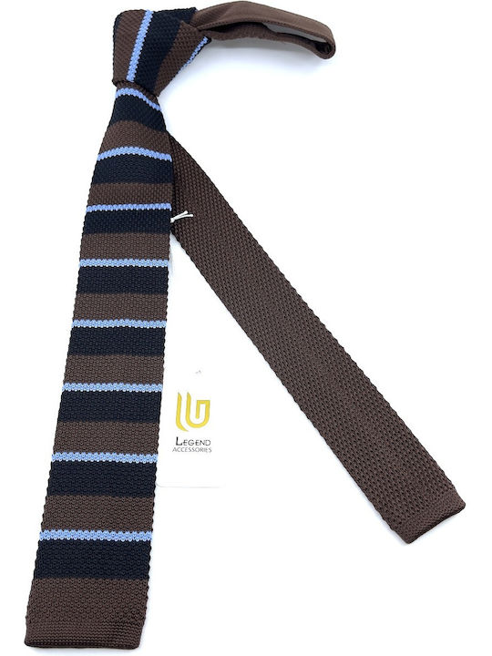 Legend Accessories Men's Tie Knitted Printed Brown