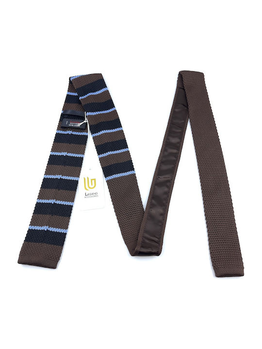 Legend Accessories Men's Tie Knitted Printed Brown