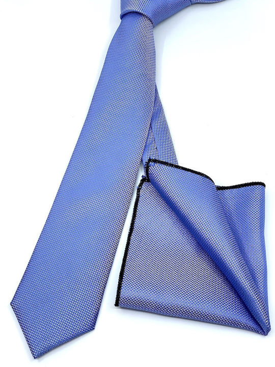 Legend Accessories Σετ Ανδρικής Γραβάτας Συνθετική Μονόχρωμη σε Γαλάζιο Χρώμα