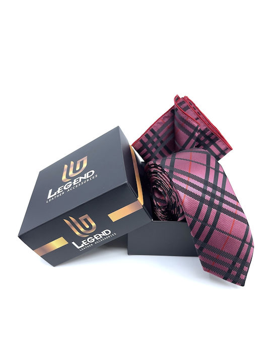 Legend Accessories Set de Cravată pentru Bărbați Sintetic Tipărit în Culorea Fuchsia