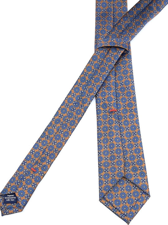 Legend Accessories Silk Men's Tie Printed Navy Blue