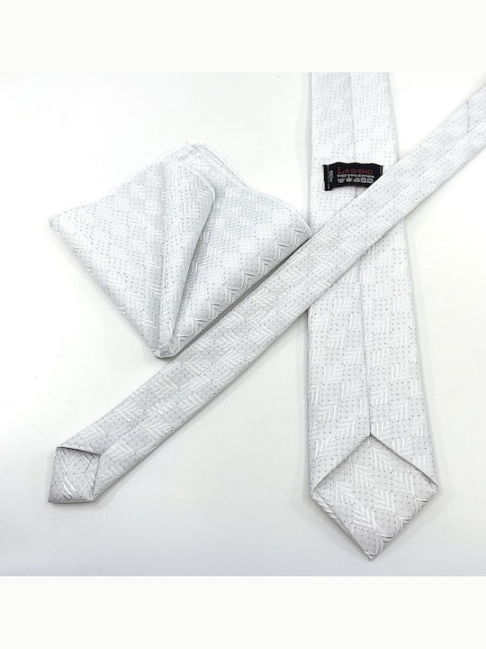 Legend Accessories Herren Krawatten Set Gedruckt in Weiß Farbe