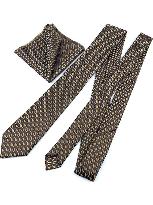 Legend Accessories Set de Cravată pentru Bărbați Tipărit în Culorea Maro