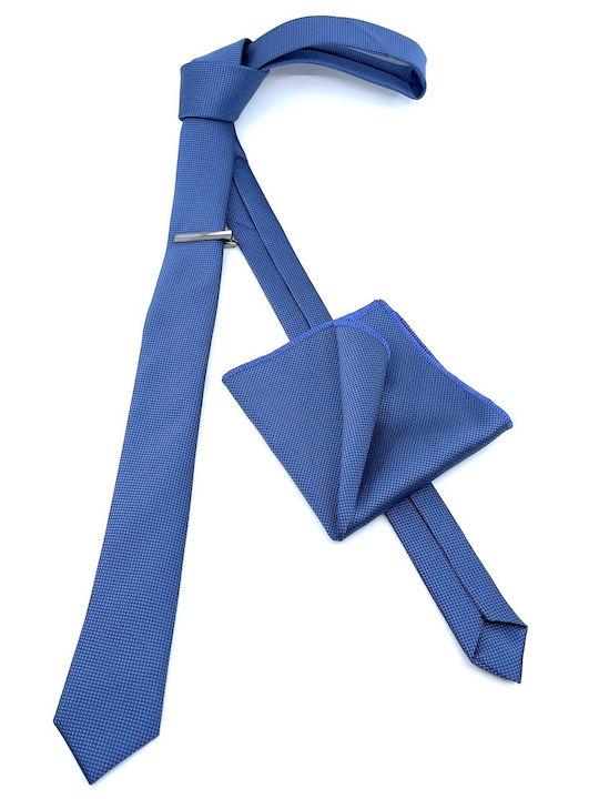 Legend Accessories Σετ Ανδρικής Γραβάτας με Σχέδια σε Μπλε Χρώμα
