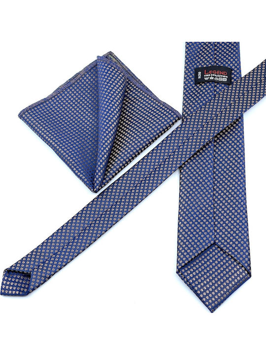 Legend Accessories Herren Krawatten Set Gedruckt in Blau Farbe