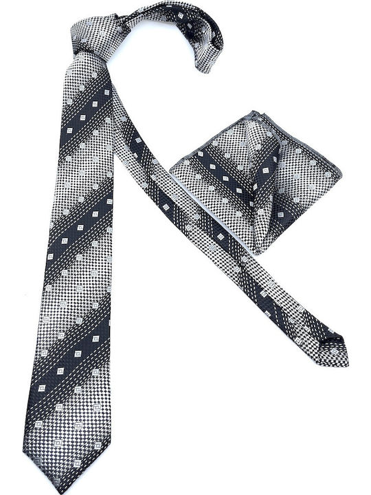 Legend Accessories Herren Krawatten Set Gedruckt in Silber Farbe