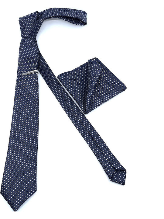 Legend Accessories Σετ Ανδρικής Γραβάτας με Σχέδια σε Navy Μπλε Χρώμα