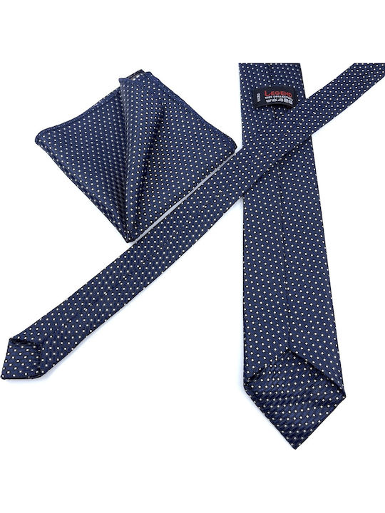 Legend Accessories Σετ Ανδρικής Γραβάτας με Σχέδια σε Navy Μπλε Χρώμα