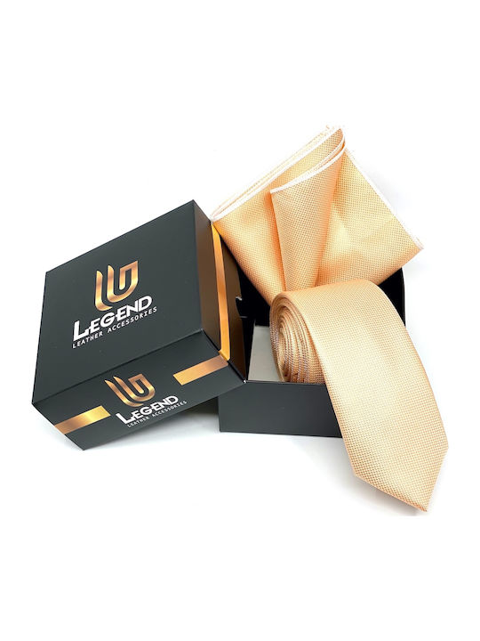 Legend Accessories Ανδρική Γραβάτα με Σχέδια σε Μπεζ Χρώμα