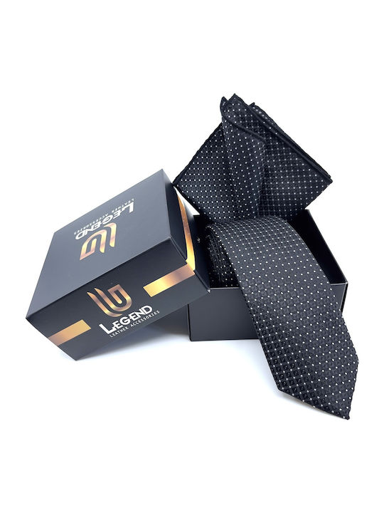 Legend Accessories Men's Tie Set Synthetic Printed in Black Color
