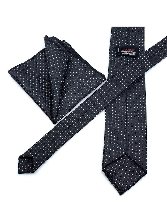 Legend Accessories Men's Tie Set Synthetic Printed in Black Color