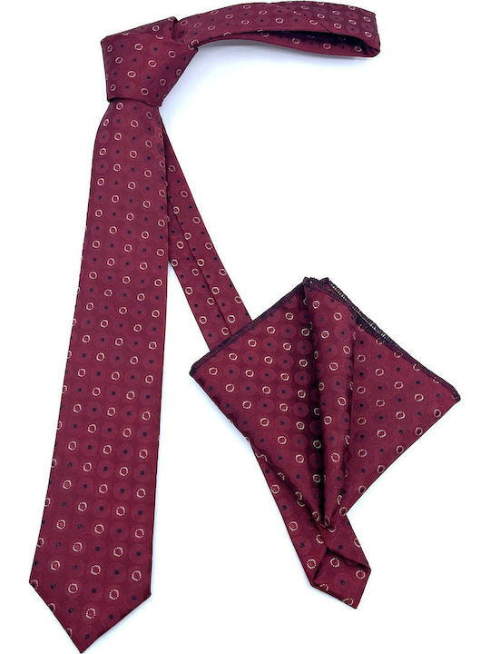 Legend Accessories Men's Tie Set Printed Burgundy