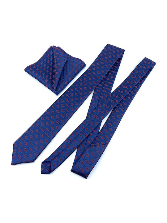 Legend Accessories Herren Krawatten Set Gedruckt in Blau Farbe