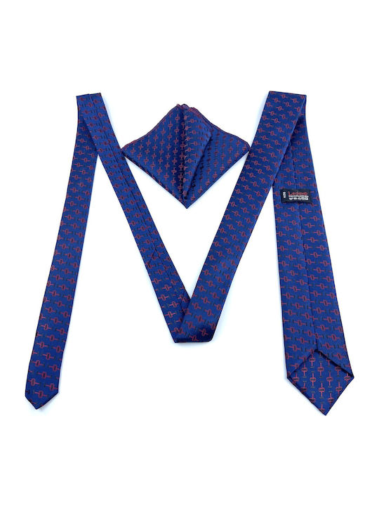 Legend Accessories Herren Krawatten Set Gedruckt in Blau Farbe
