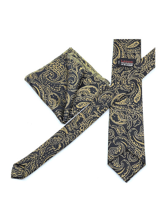 Legend Accessories Set de Cravată pentru Bărbați Tipărit în Culorea Auriu
