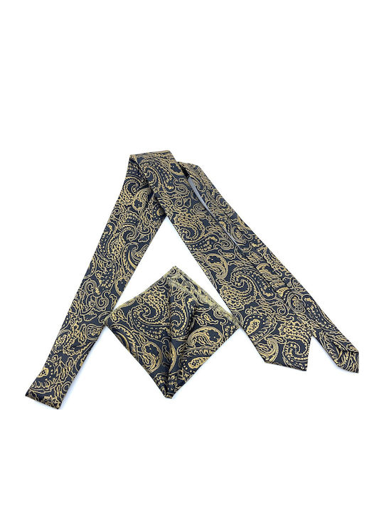 Legend Accessories Set de Cravată pentru Bărbați Tipărit în Culorea Auriu