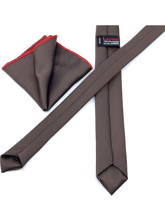 Legend Accessories Men's Tie Set Printed Brown