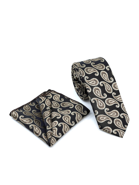 Legend Accessories Men's Tie Set Printed Brown