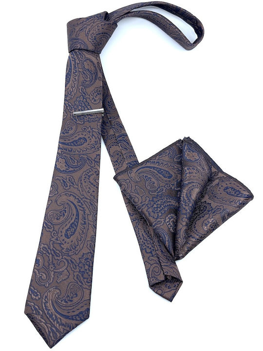 Legend Accessories Men's Tie Set Printed Brown