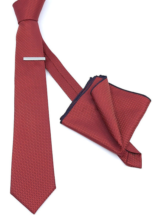 Legend Accessories Herren Krawatten Set Synthetisch Monochrom in Rot Farbe