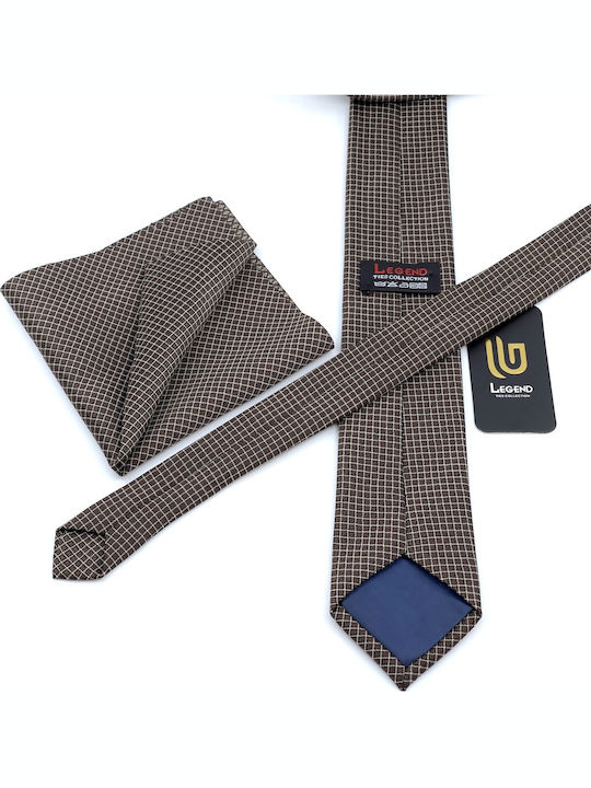 Legend Accessories Synthetic Men's Tie Set Printed Brown