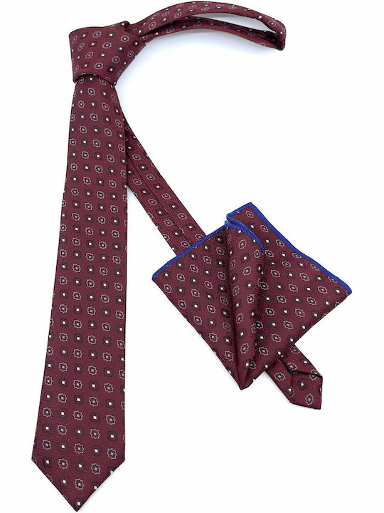 Legend Accessories Men's Tie Set Printed Burgundy