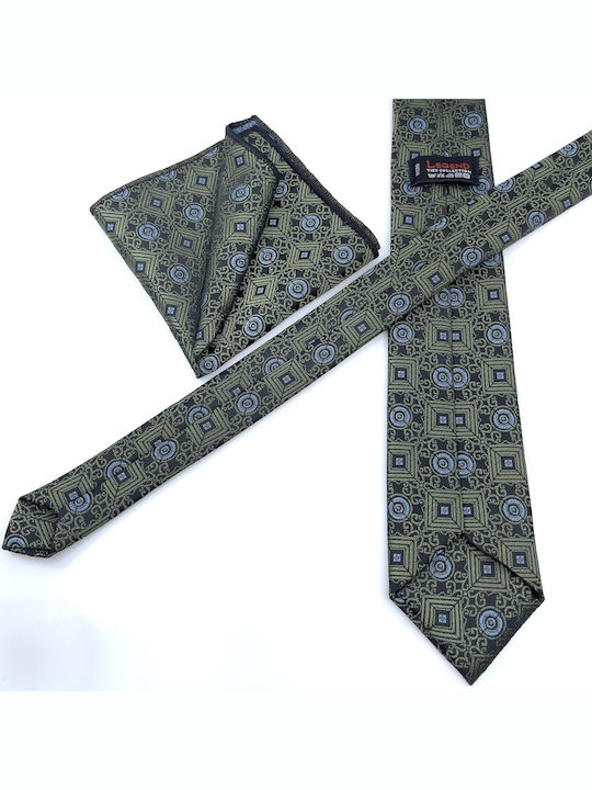 Legend Accessories Herren Krawatten Set Gedruckt in Khaki Farbe