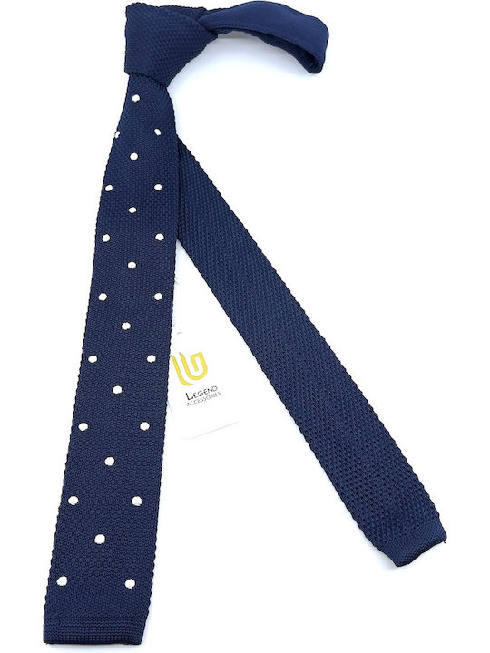 Legend Accessories Men's Tie Knitted Printed Navy Blue