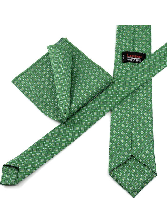 Legend Accessories Herren Krawatten Set Gedruckt in Grün Farbe