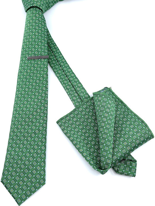 Legend Accessories Herren Krawatten Set Gedruckt in Grün Farbe