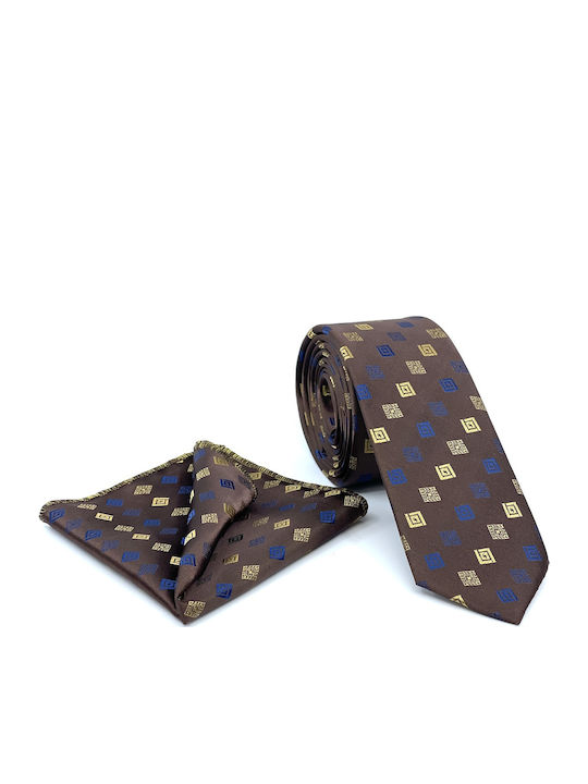 Legend Accessories Set de Cravată pentru Bărbați Tipărit în Culorea Maro