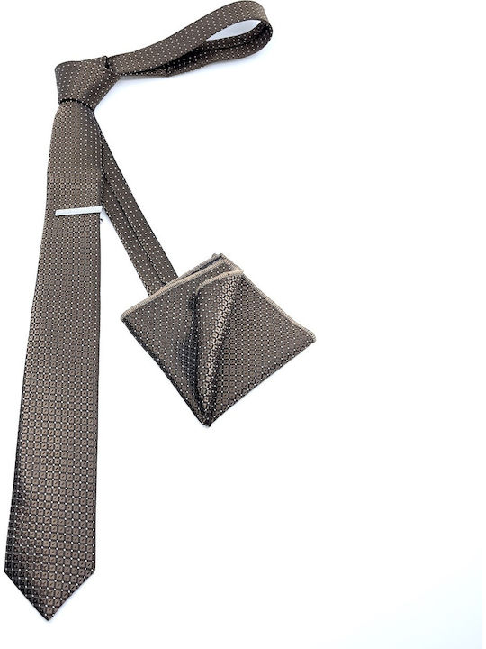 Legend Accessories Men's Tie Set Printed Brown