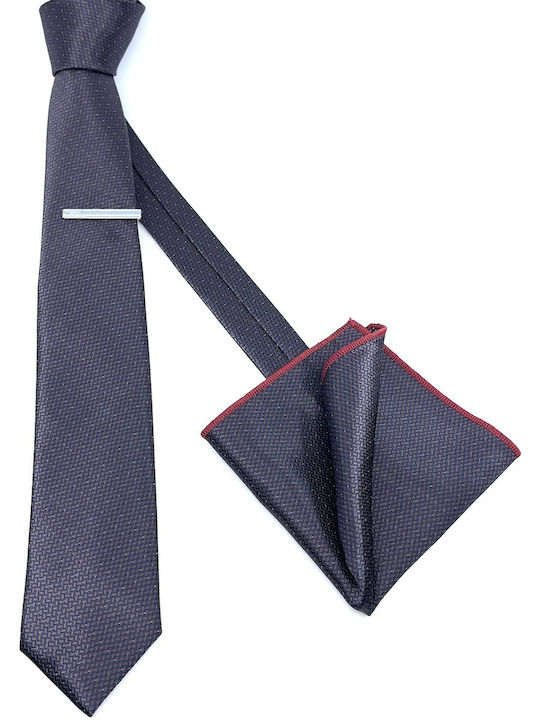 Legend Accessories Silk Men's Tie Set Printed Navy Blue
