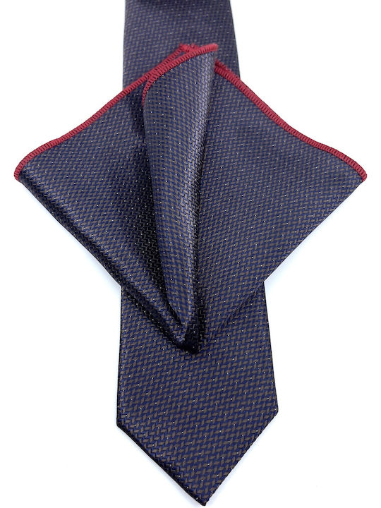 Legend Accessories Комплект Мъжки Кравати Коприна Отпечатани в Тъмносин Цвят