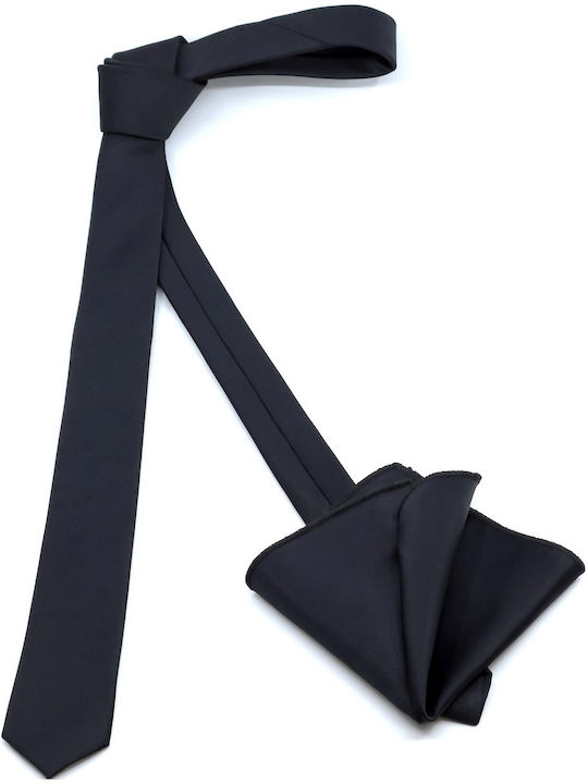 Legend Accessories Комплект Мъжки Кравати Синтетичен Монохромен в Черен Цвят