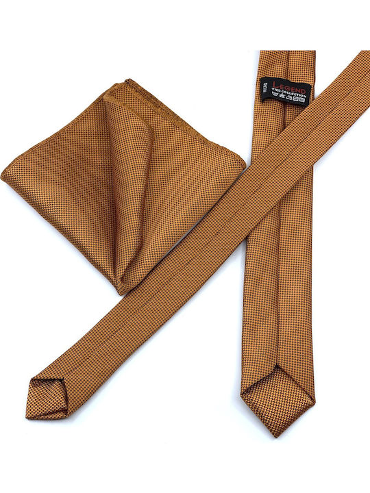 Legend Accessories Men's Tie Set Synthetic Monochrome in Orange Color L-047-4.5CM-78