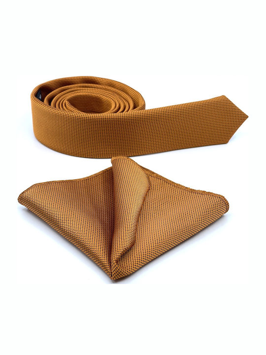 Legend Accessories Men's Tie Set Synthetic Monochrome in Orange Color L-047-4.5CM-78