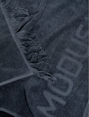 Modus Vivendi Beach Towel Cotton Gray with Fringes 180x100cm.