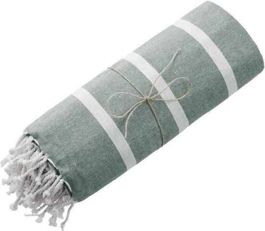 Butlers Strandtuch Baumwolle Grün mit Fransen 200x180cm.