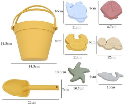 Summer Joy Silicone Beach Bucket Set with Accessories (8pcs)