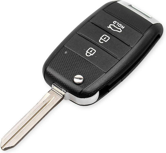 Kia Foldable Car Key Shell with Blade with 3 Buttons for Kia