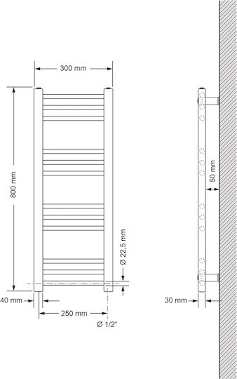 ECD Germany Πετσετοκρεμάστρα Μπάνιου 800x300 Λευκή